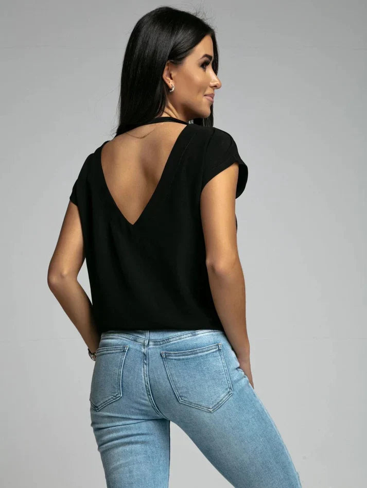 Teresa® | Camiseta manga corta cuello pico