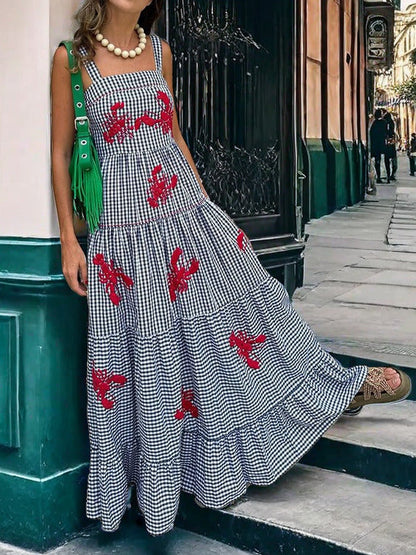 Rebecca - Exquisito vestido de fiesta midi camisola bordado