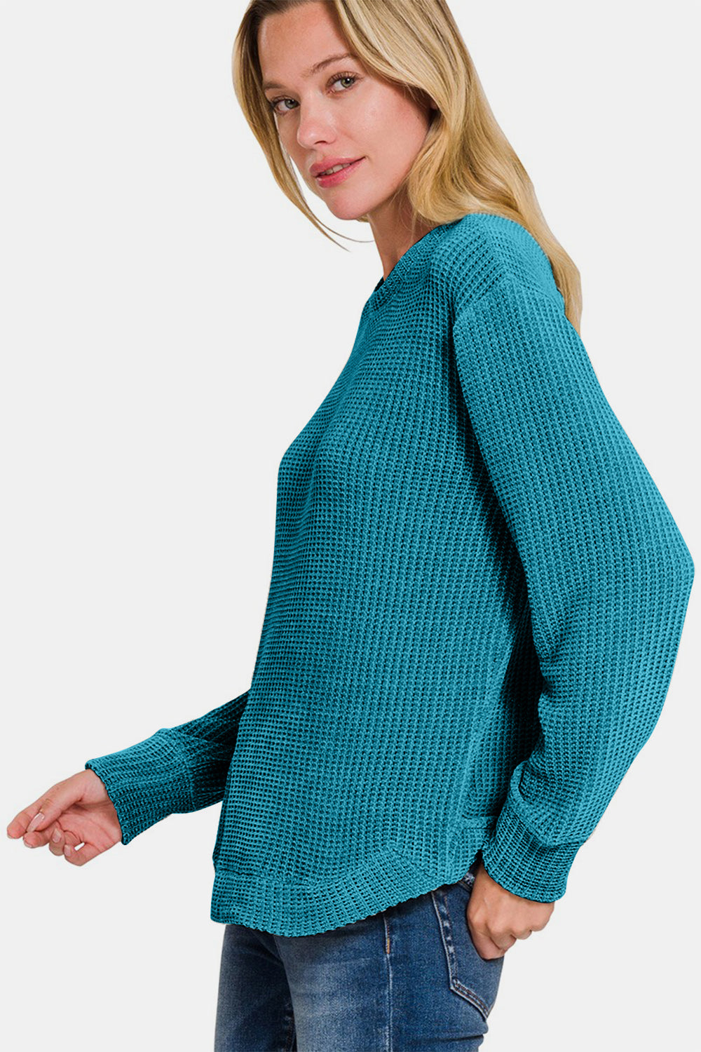 Sybille® | Jersey de chenilla con cuello redondo y gofres