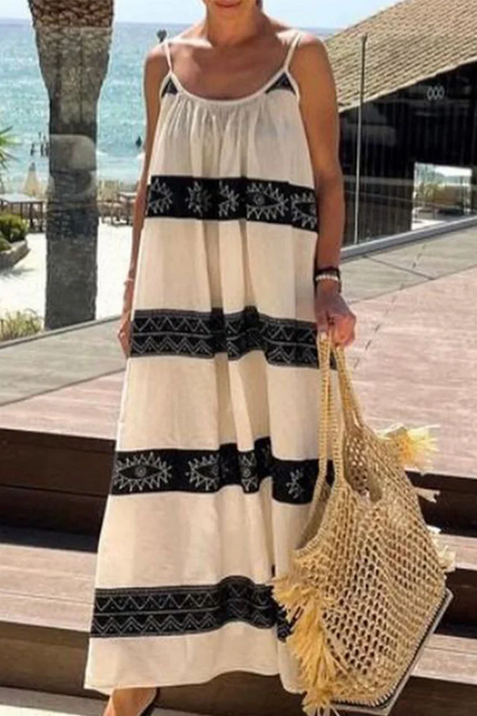 Yanira - Vestido de playa de tirantes con estampado