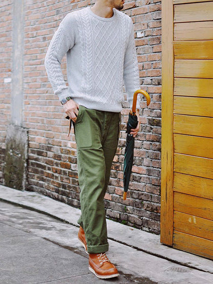 Pantalón Recto 107 Verde Oliva Militar Estadounidense