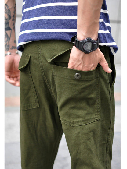 Pantalón Recto 107 Verde Oliva Militar Estadounidense