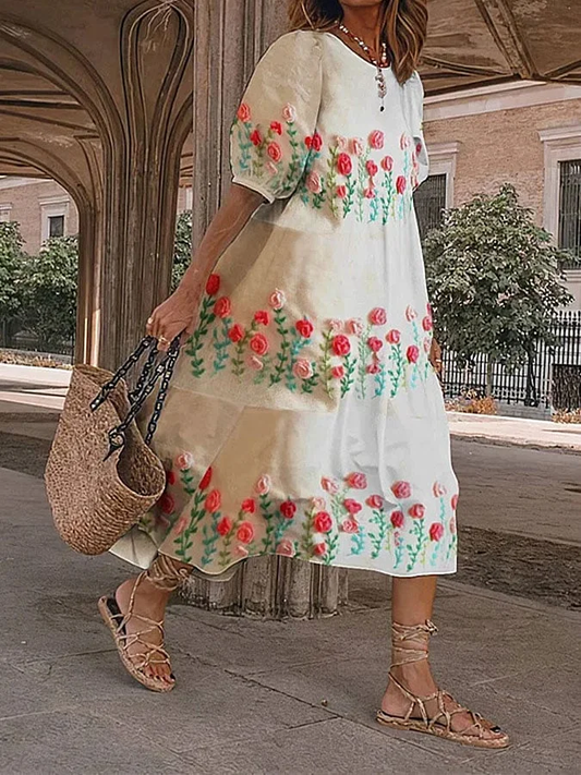 Gianna - Vestido vintage con estampado floral para mujer