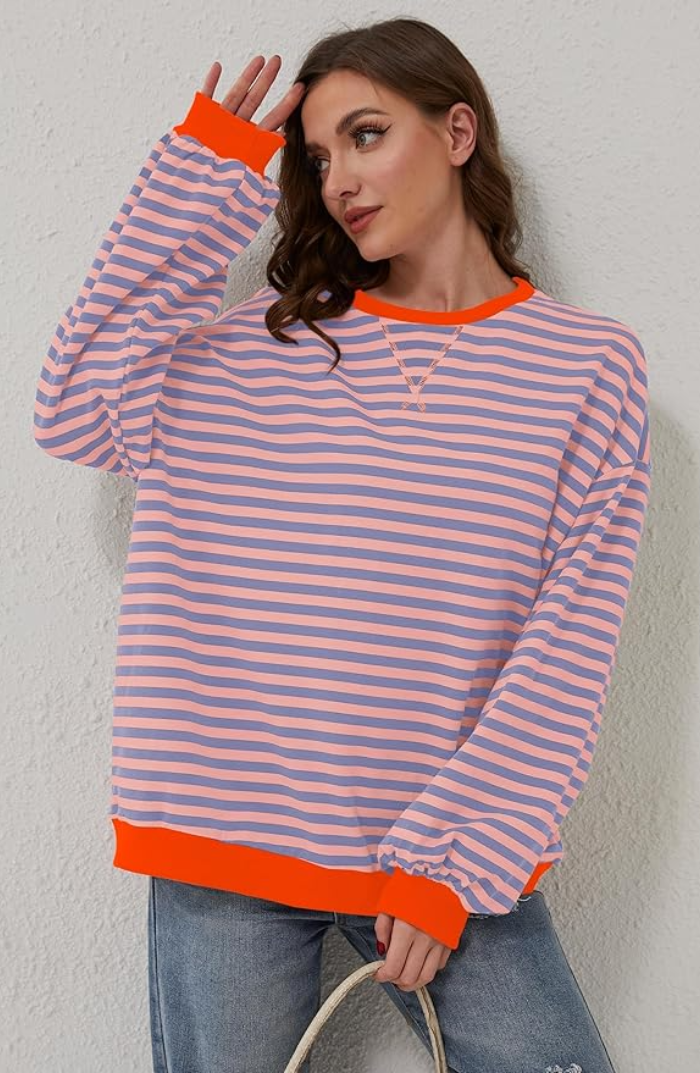 Moni® | Jersey oversize de rayas vibrantes con detalles