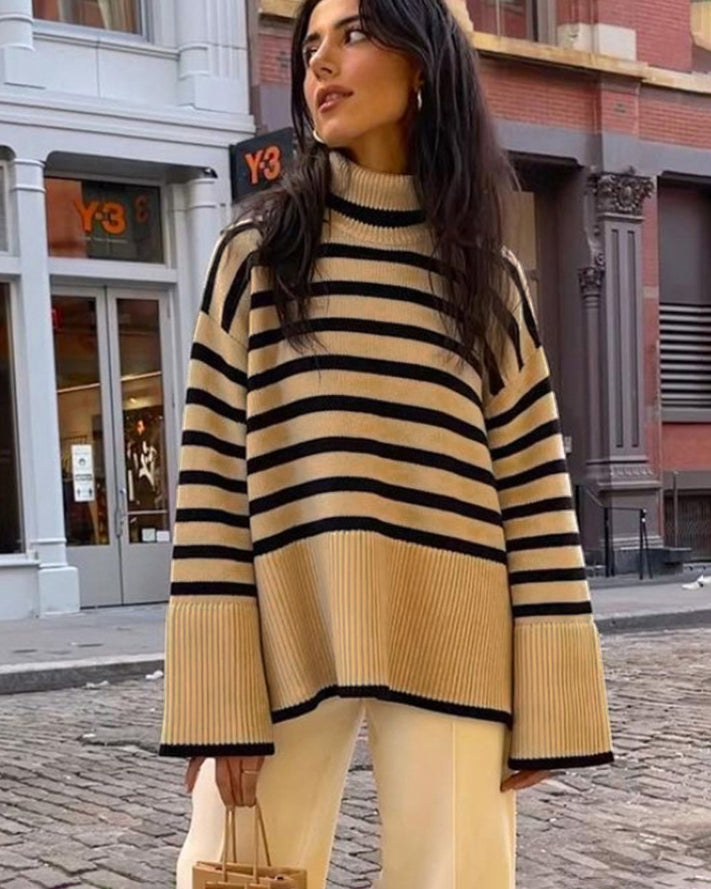 Zara® | Jersey oversize de cuello vuelto a rayas