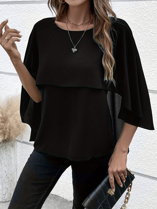 Zelia® | Elegante blusa lisa a capas