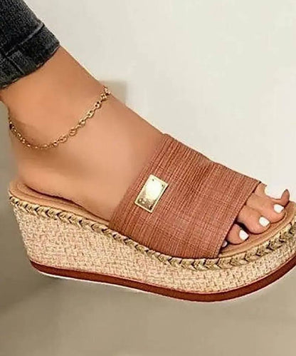 Olivia - Sandalias con cuña y puntera abierta