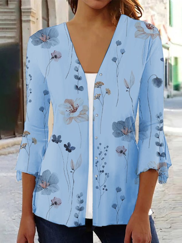 Marta - Kimono Suelto Estampado Floral Casual