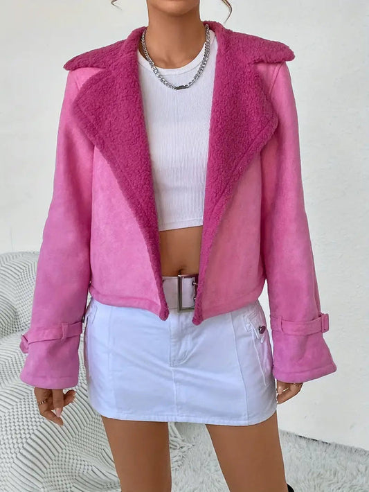 Rut® | Chaqueta de cuero rosa vintage para mujer.