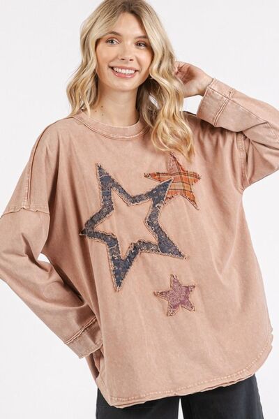 Tatiana® | Camiseta de manga larga con parche de estrellas