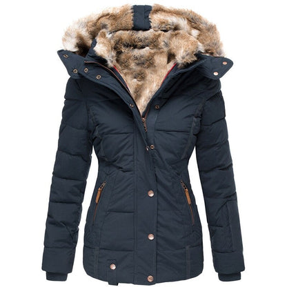 Tahlia® | Cálida chaqueta de invierno con cuello de piel extraíble.