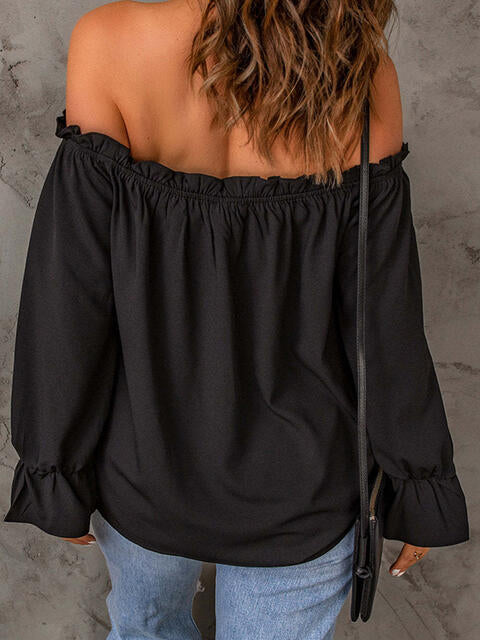 Tallulah® | Blusa con hombros descubiertos y mangas con volantes