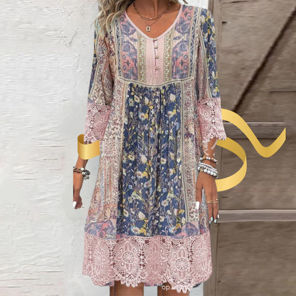 Yara® | Vestido de encaje estampado estilo bohemio