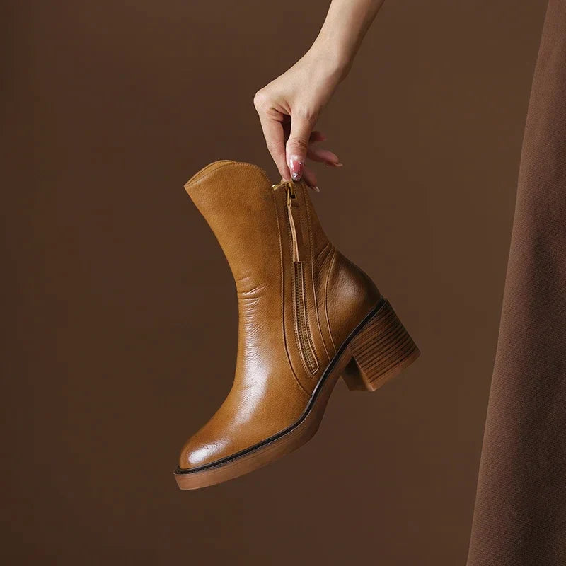 Yesica® | Botas de mujer elegantes con tacón en bloque.