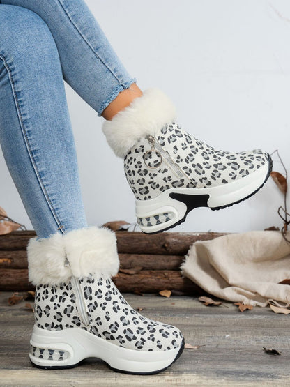 Zara® | Botas de plataforma de Estampado de Leopardo con Cremallera lateral