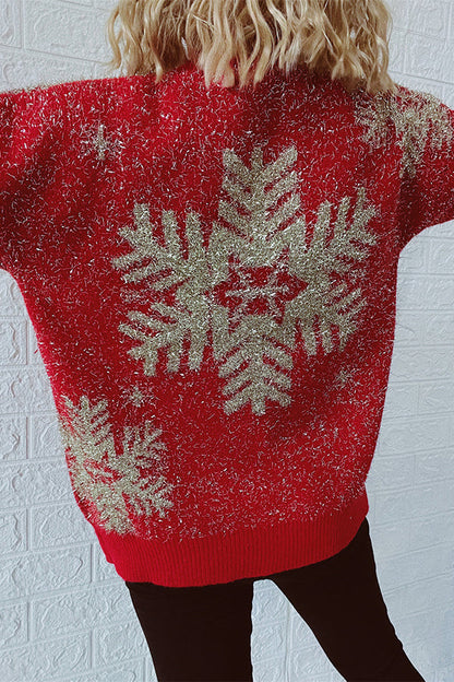 Sol® | Jersey de punto con cuello redondo y manga larga con estampado navideño