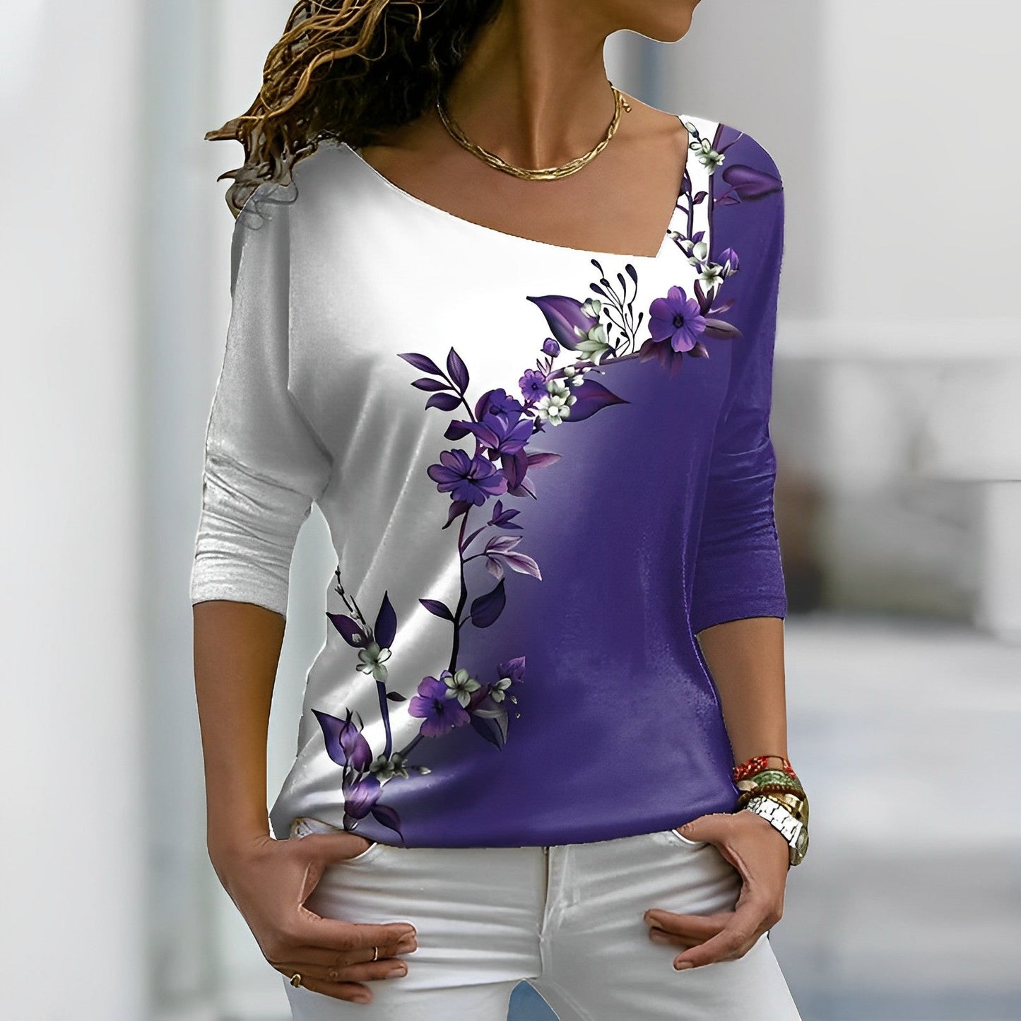 Monika® | Camiseta floral color block