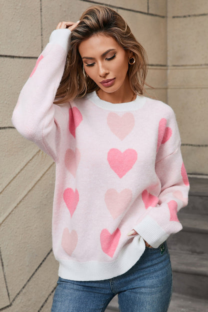 Tabea® | Jersey de cuello redondo y manga larga con forma de corazón