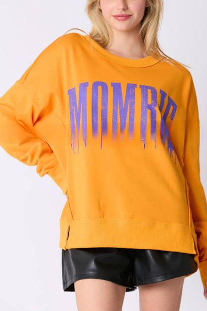 Tara® | Top con estampado de letras de Halloween, sudadera informal holgada