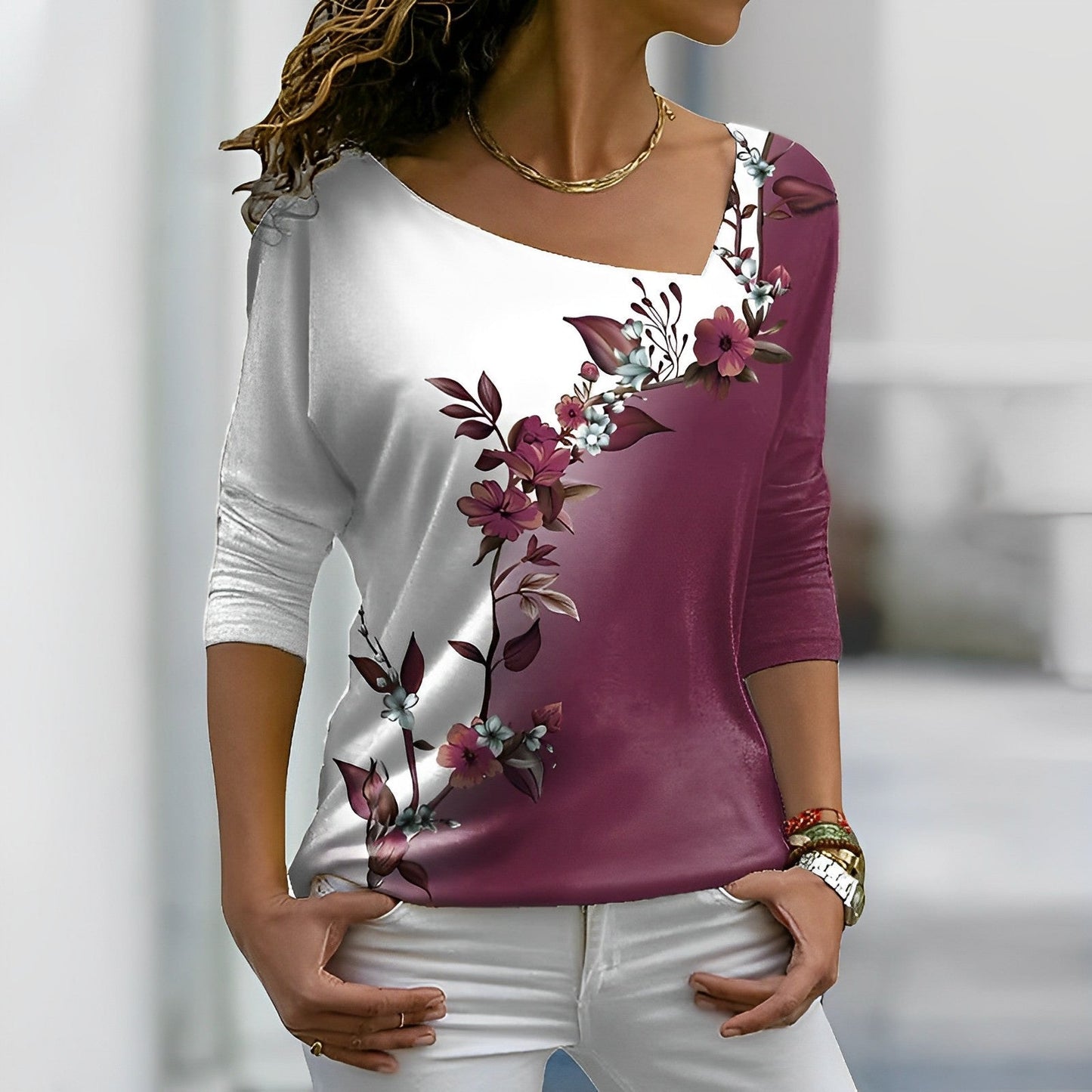 Monika® | Camiseta floral color block