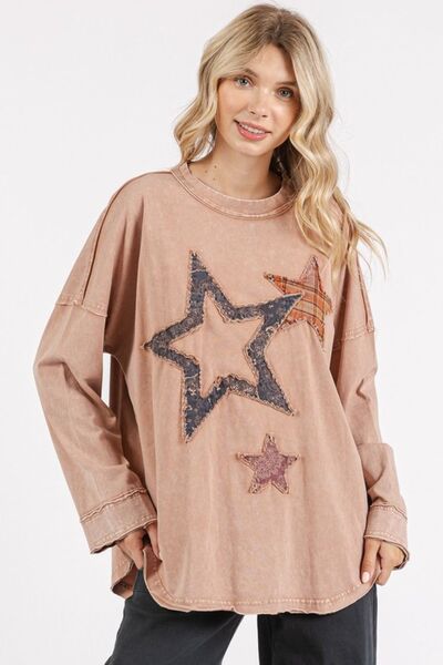 Tatiana® | Camiseta de manga larga con parche de estrellas