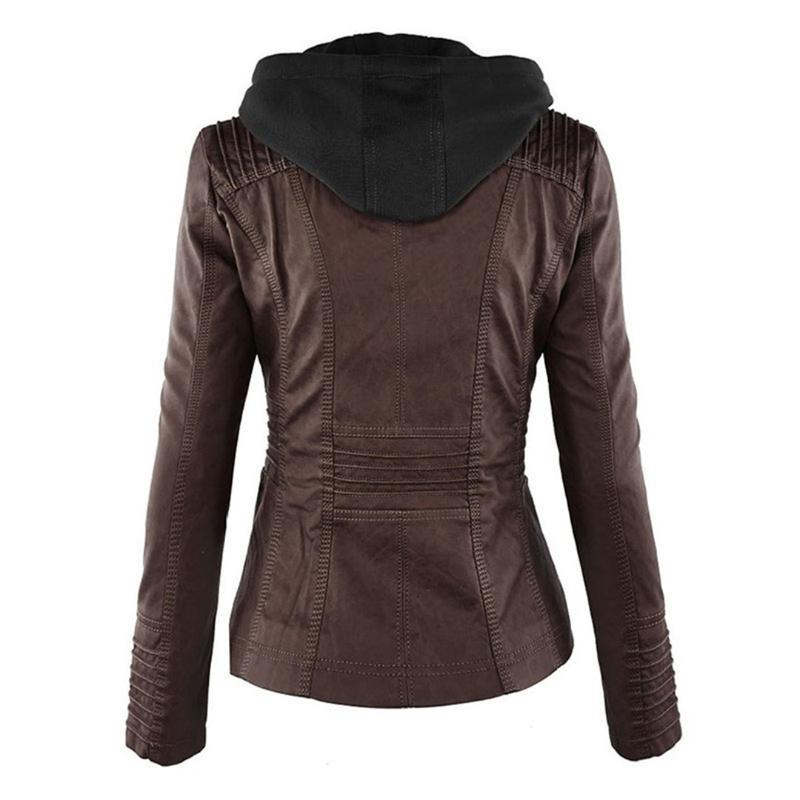 Tatiana® | Chaqueta de cuero con capucha