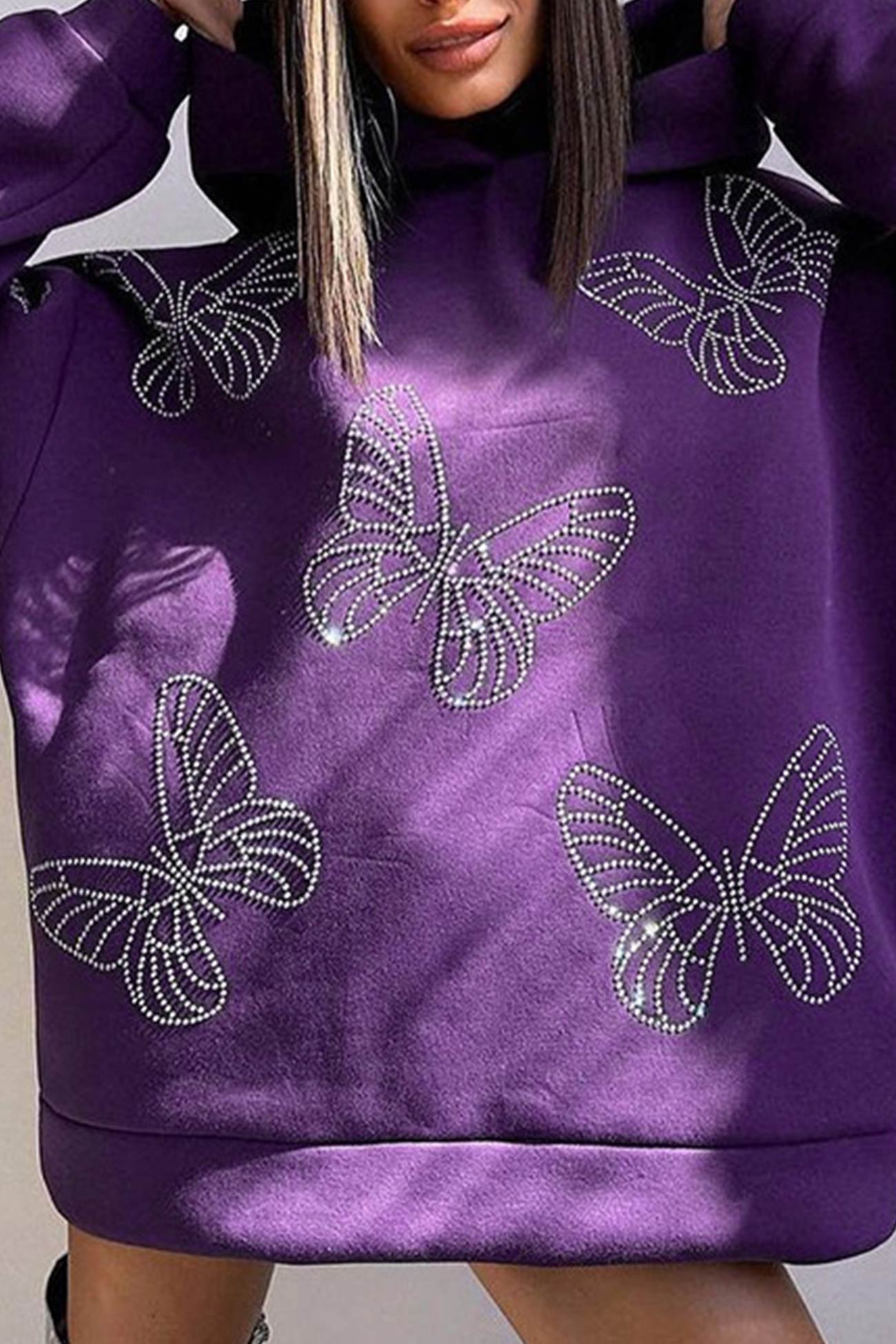 Sabina® | Sudadera con capucha Butterfly Hot Drilling