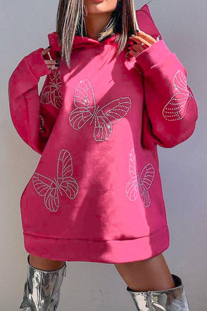 Sabina® | Sudadera con capucha Butterfly Hot Drilling