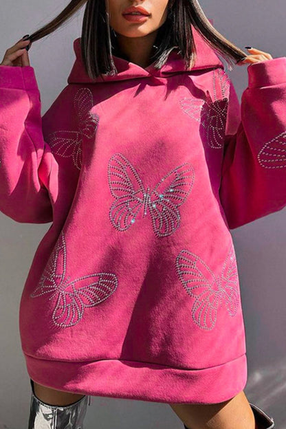 Sabina® | Sudadera con capucha Butterfly Hot Drilling