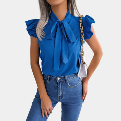 Zina® | Elegante blusa de verano para mujer con encantador cuello de lazo