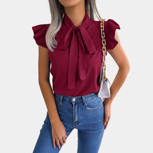 Zina® | Elegante blusa de verano para mujer con encantador cuello de lazo