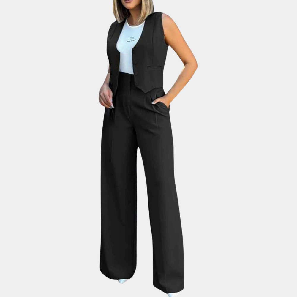 Zafira® | Conjunto femenino de moda: elegante conjunto de cárdigan y pantalones