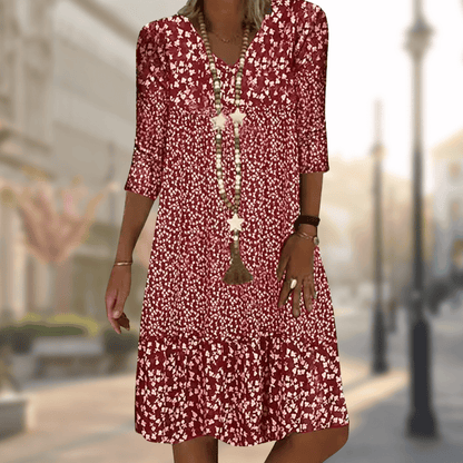 Teresa® | Vestido casual floral con cuello en V