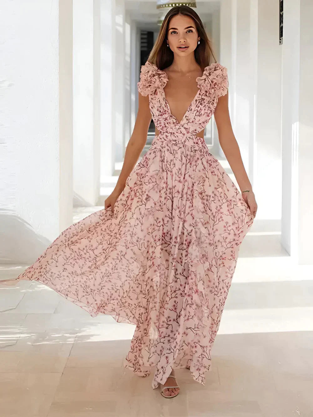 Yasmina® | Vestido elegante y con volantes