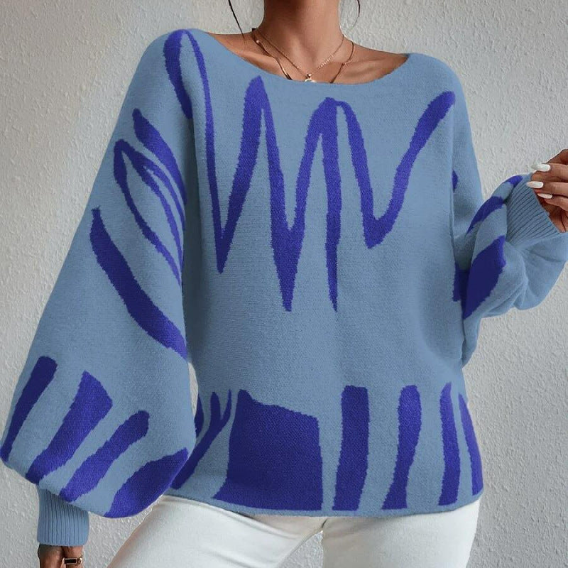 Waleska® | Jersey de punto oversize con estampado de ondas