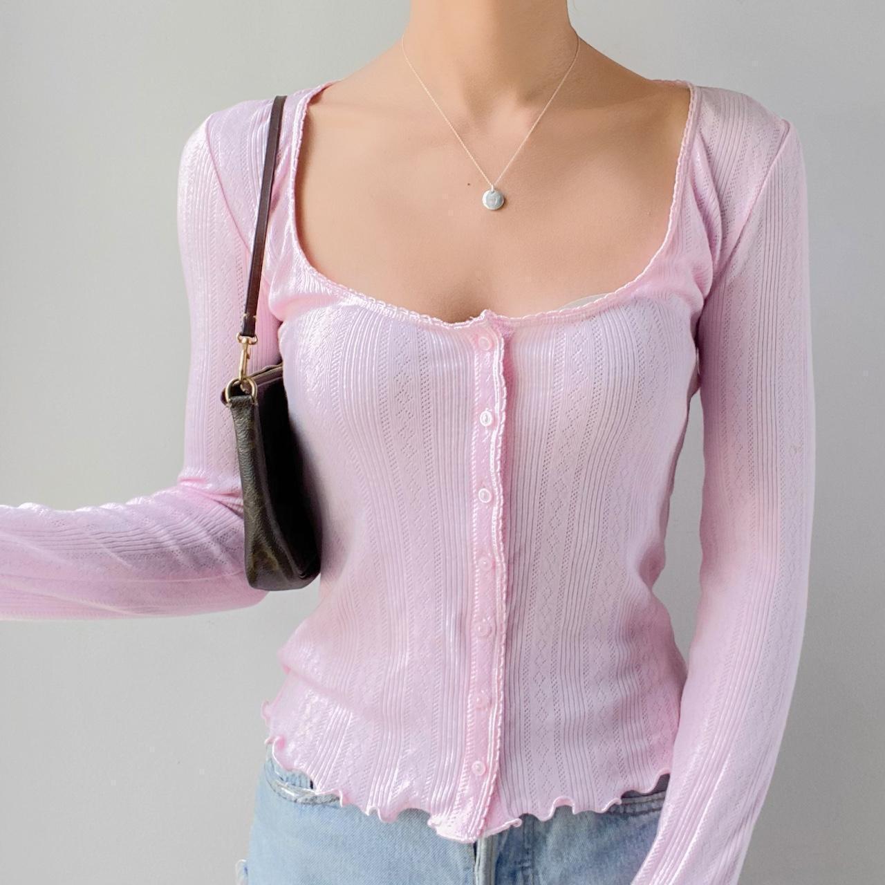 Zoraida® | Top casual rosa con escote cuadrado