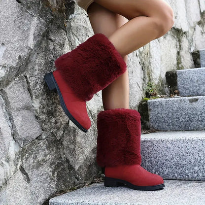 Waleska® | Botas de mujer, botas de nieve cálidas de piel sintética de invierno