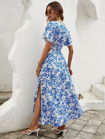 Talía® | Vestido largo en azul de Delft