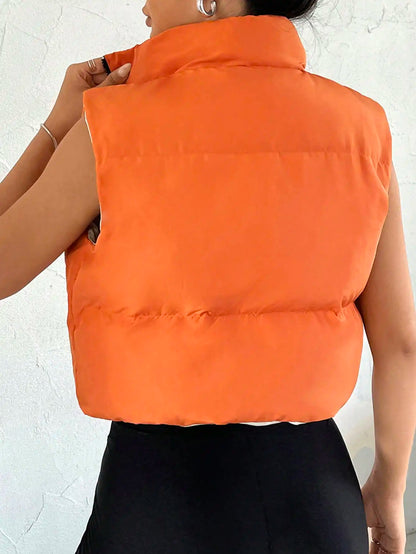 Sofía® | Chaleco de mujer sin mangas con cuello alto y Cremallera.