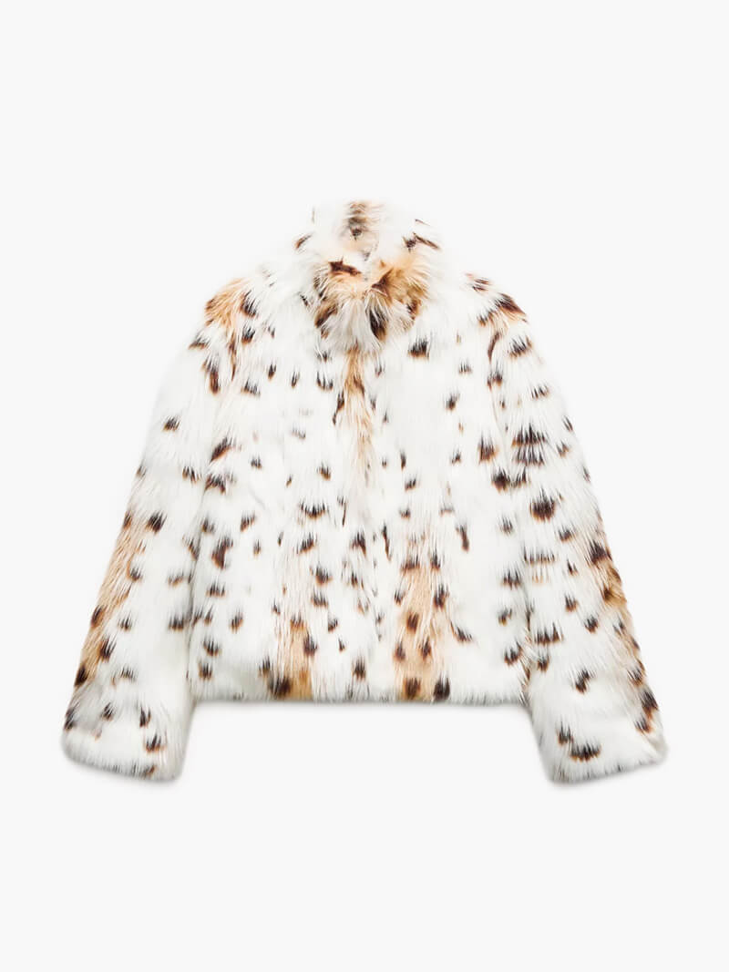 Ximena® | Chaqueta de pelo con estampado de leopardo