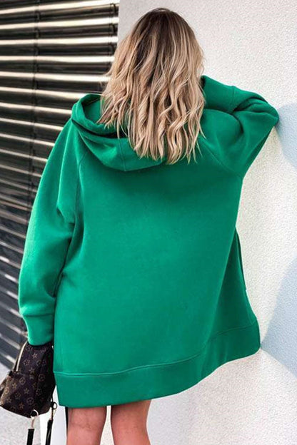 Sabina® | Sudadera con capucha de color liso con abertura en el bajo