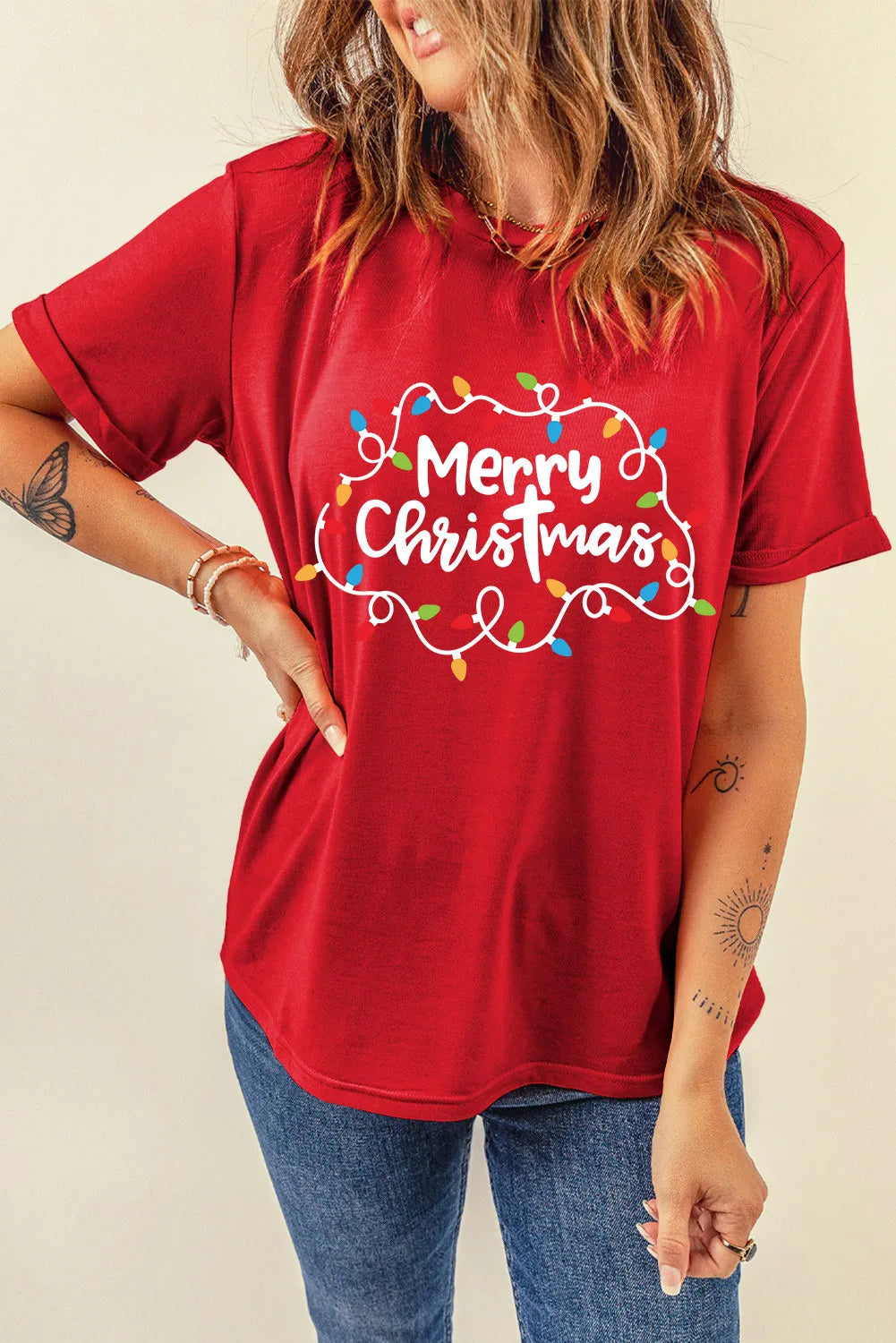 Sandra® | Camiseta manga corta cuello redondo FELIZ NAVIDAD