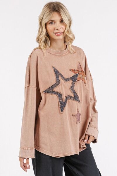 Tatiana® | Camiseta de manga larga con parche de estrellas