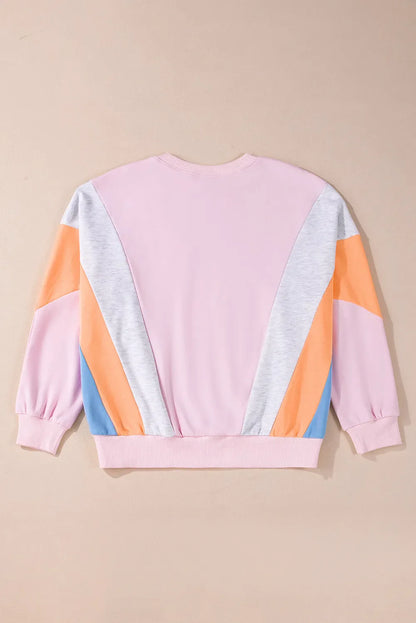 Sigrid® | Sudadera color block con cuello redondo y manga larga