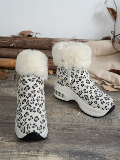 Zara® | Botas de plataforma de Estampado de Leopardo con Cremallera lateral