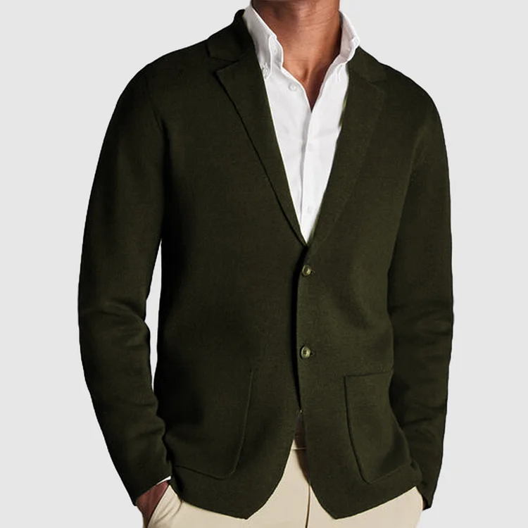 Leo - Chaqueta de punto con solapa para hombre