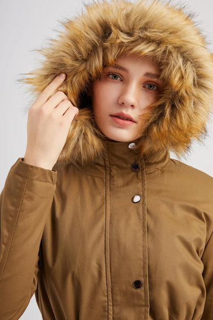 Zenaida® | Parka de invierno con capucha de pelo sintético para mujer