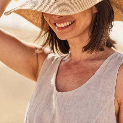 Lola - Vestido sin mangas de algodón y lino para mujer