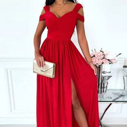 Vestido maxi de tirantes lisos