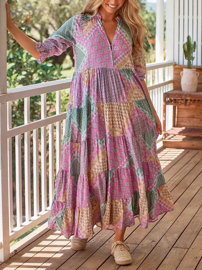 Signy® | Vestido maxi escalonado boho vintage